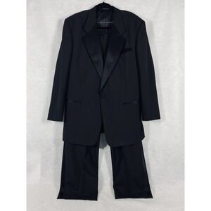 Gerald Austin 2PC Tuxedo Suit Men's 44L Black 100% Wool